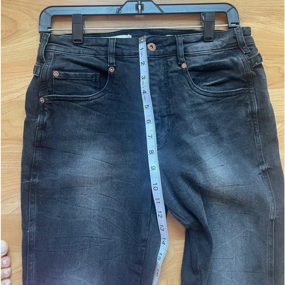 Anthropologie Pilcro Jeans High Rise Boyfriend Buckle Cinch Black Gray